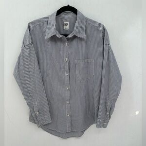 NSF REVOLVE STRIPE long sleeve button woman classic oversized preppy blouse S